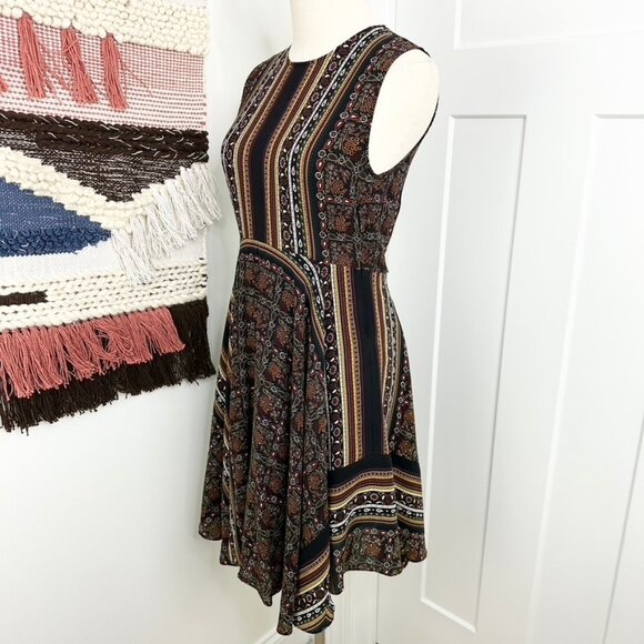 A.L.C. Hartmann Scarf Print Sleeveless Asymmetric Silk Dress Black Size 2 - Picture 4 of 12